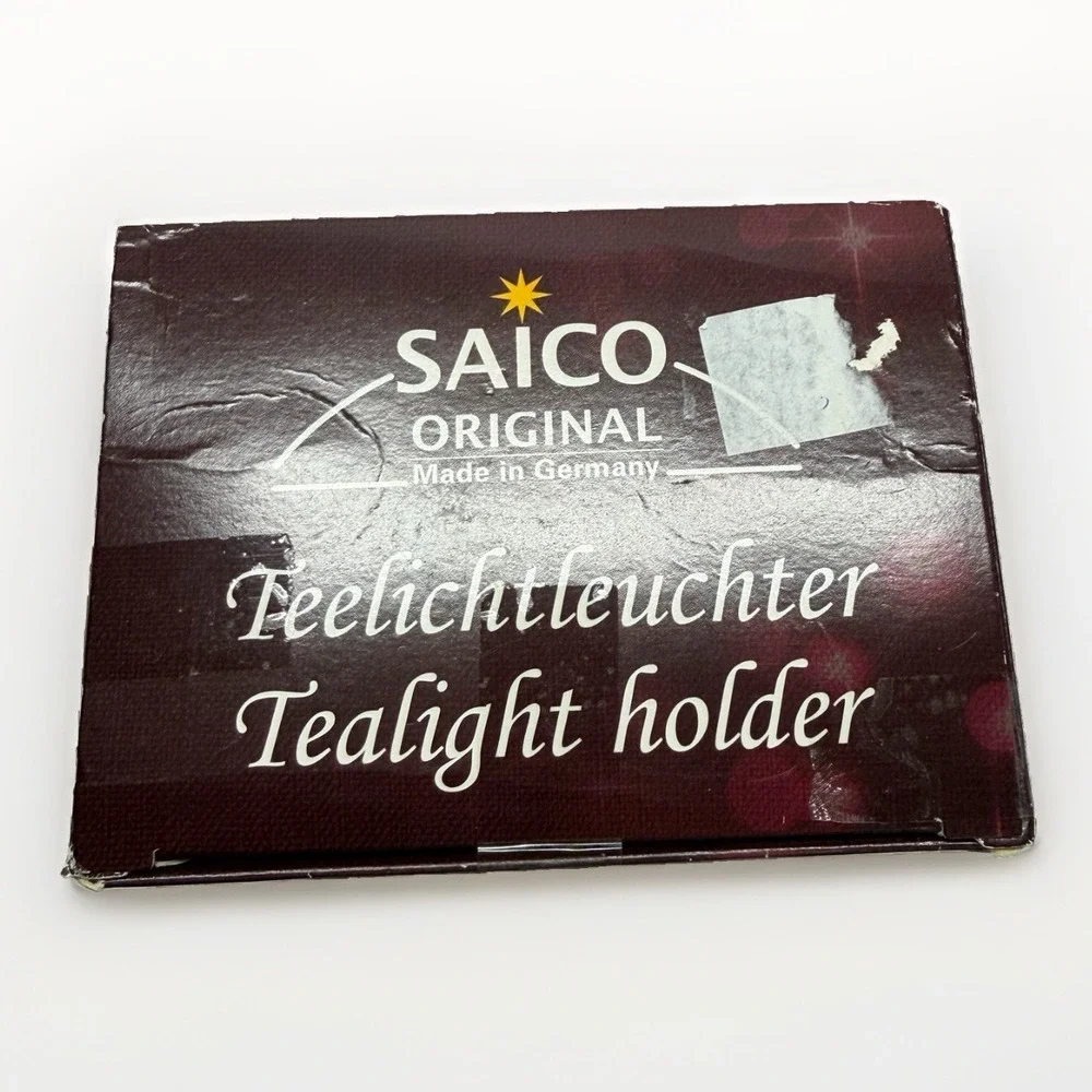 SAICO Original German Wooden Santa Tealight Candle Holder Erzgebirge Christmas